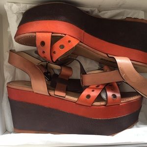 Laura Bellariva Orange Platform Sandals